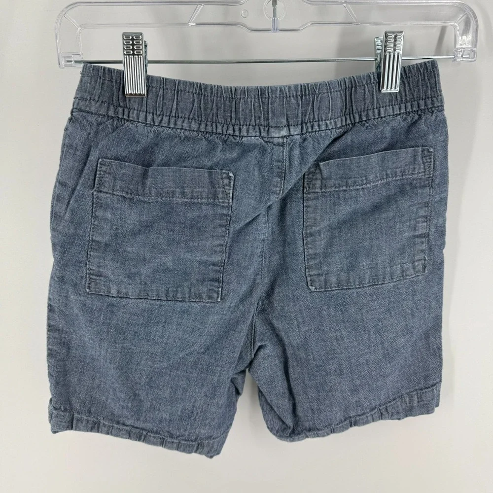 Gap Chambray Shorts Kids M Blue Drawstring‎ Elastic Waist Casual Everyday Wear